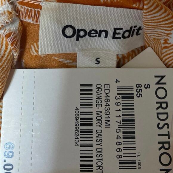 NEW Open Edit Coral Floral Geometric Sleeveless Cutout Mini Shift Dress Size S - Picture 4 of 5